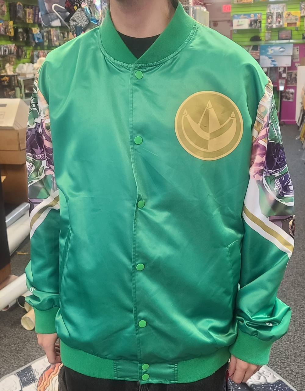Chalk Line Green Power Ranger Tommy XL Snap Up Pre-owned NO TAGS Jacket2