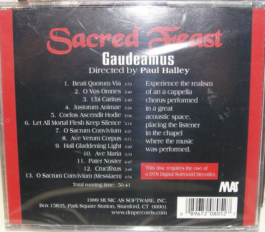sacred feast "gaudeamus" DTS Brand New Factory Sealed CD1