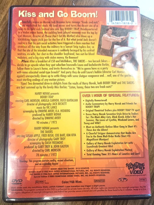 Something Weird Video Booby Trap And The Takers Special Edition Used VG+ DVD1
