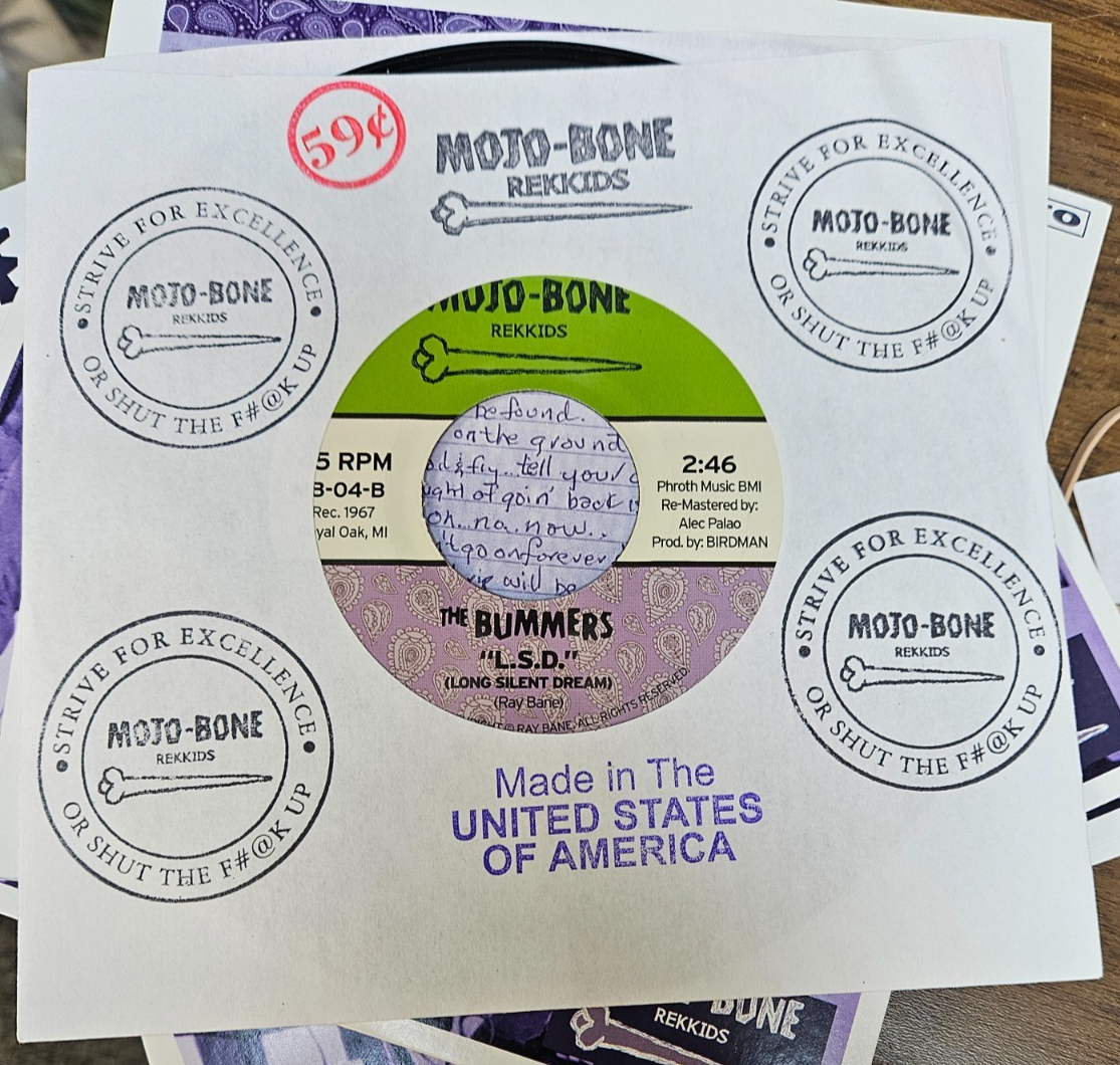 THE BUMMERS "I Can't Imagine  L.S.D. New 7" MONO Record Mojo-Bone Records 45 RPM3