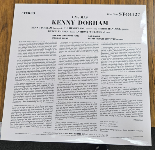 KENNY DORHAM "UNA MAS" ONE MORE TIME X2 LP 2011 REISSUE 45 RPM USED VG+ VG+1