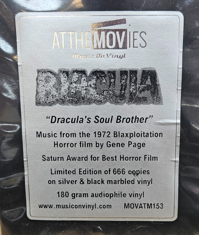 BLACULA SOUNDTRACK M.O.V. SILVER & BLACK MARBLED VINYL NUMBERED COPY SEALED LP1