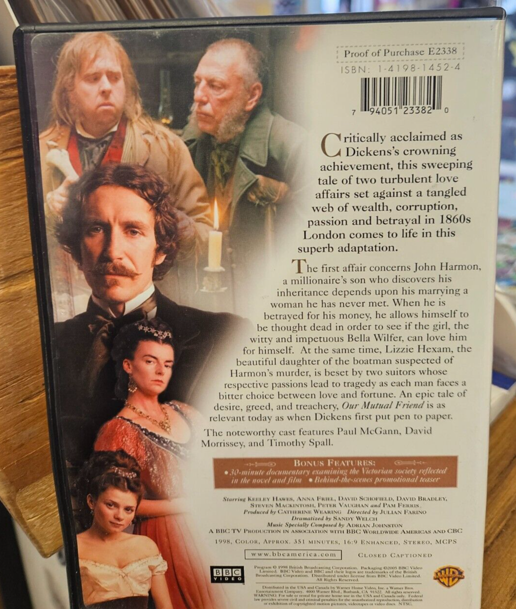 Our Mutual Friend By Charles Dickens A 1998 BBC Video Release  Used DVD VG+1
