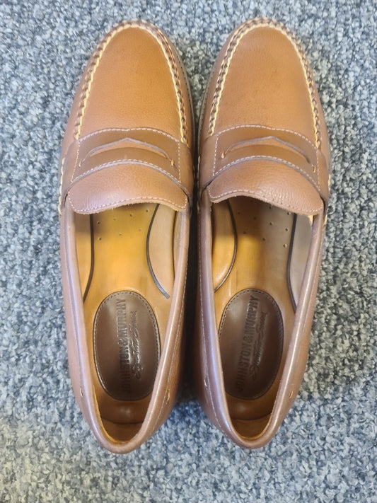 JOHNSTON & MURPHY 9.5 Narrow New Fetzer Penny Leather Loafers W/ Box 20-61410