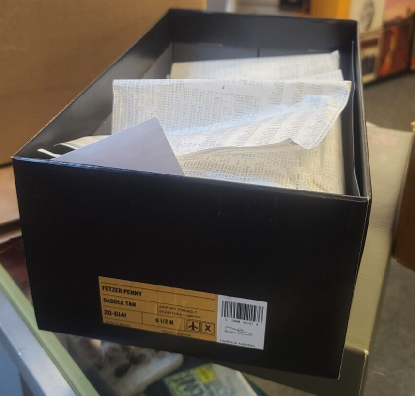 JOHNSTON & MURPHY 9.5 Narrow New Fetzer Penny Leather Loafers W/ Box 20-61418