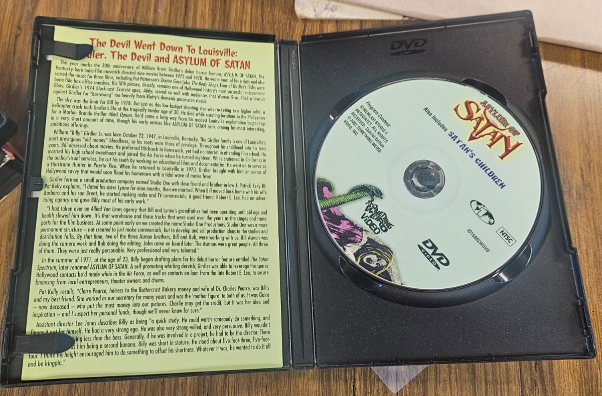 Something Weird Video Asylum Of Satan/Satan's Children Special Edition Used DVD2