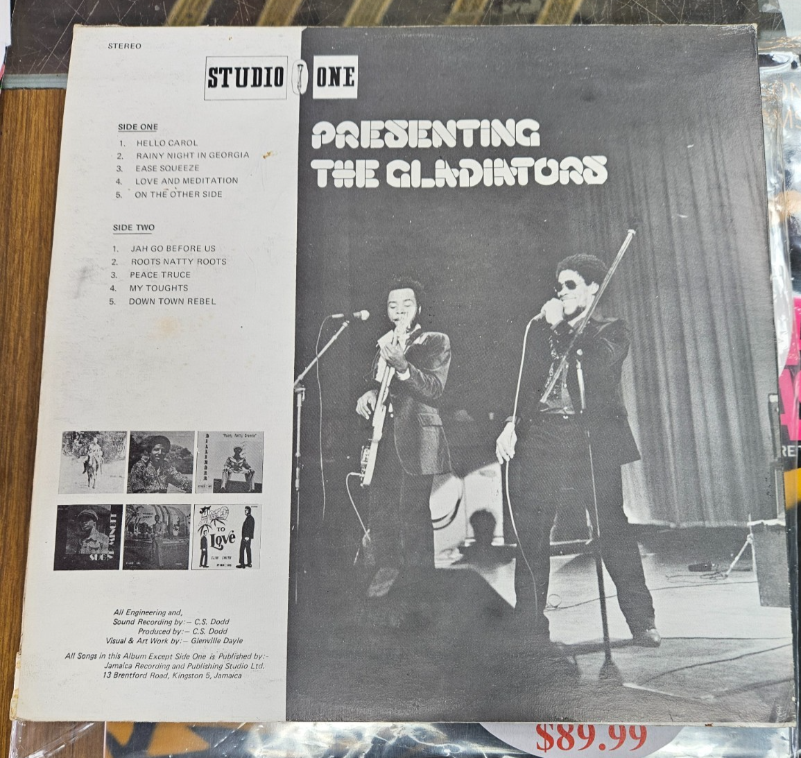 THE GLADIATORS "PRESENTING STUDIO ONE" 1978 JAMAICAN LABEL USED LP VG+ VG1