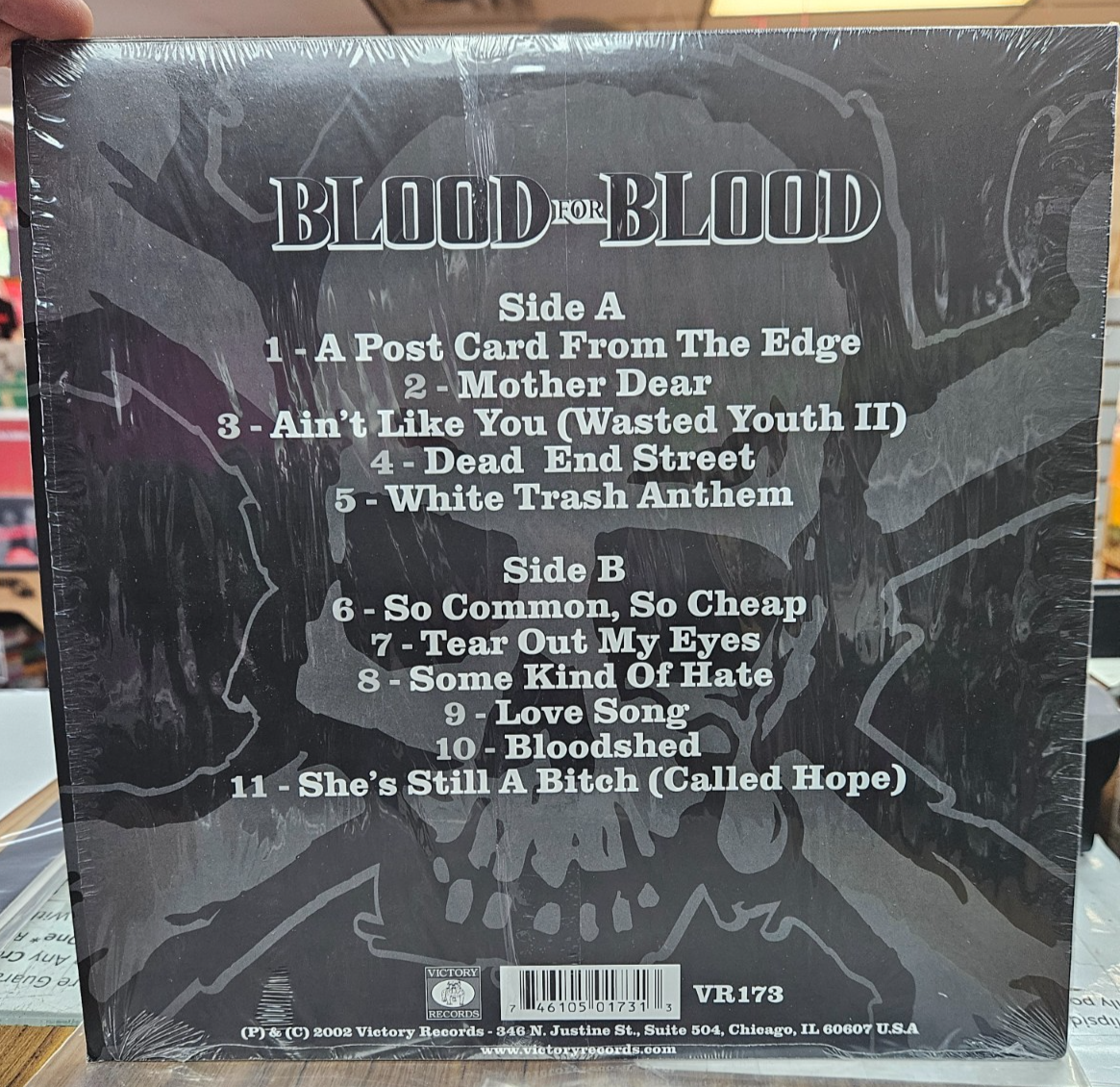 BLOOD FOR BLOOD "Outlaw Anthems" Victory 2015 With Download Used LP Near Mint2