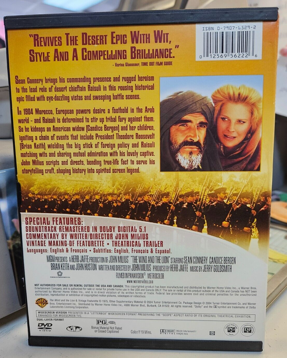 The Wind and the Lion (DVD, 1975) Used VG+2004 DVD Release Herb Jaffe Production1