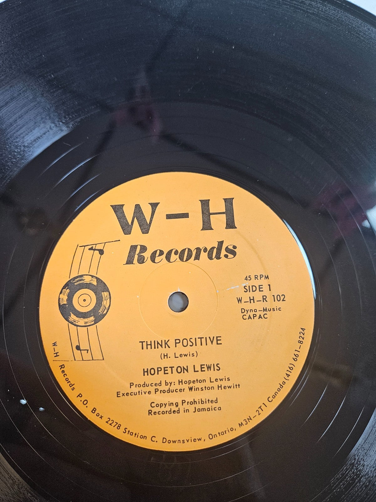 HOPETON LEWIS "THINK POSITIVE" 12" W-H RECORDS RELEASE 45 RPM VG+ GENERIC COVER 2