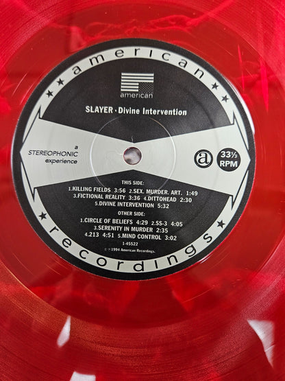 SLAYER Divine Intervention RED Translusent Vinyl VG+ Used LP 1994 W/ Lyric Sheet4