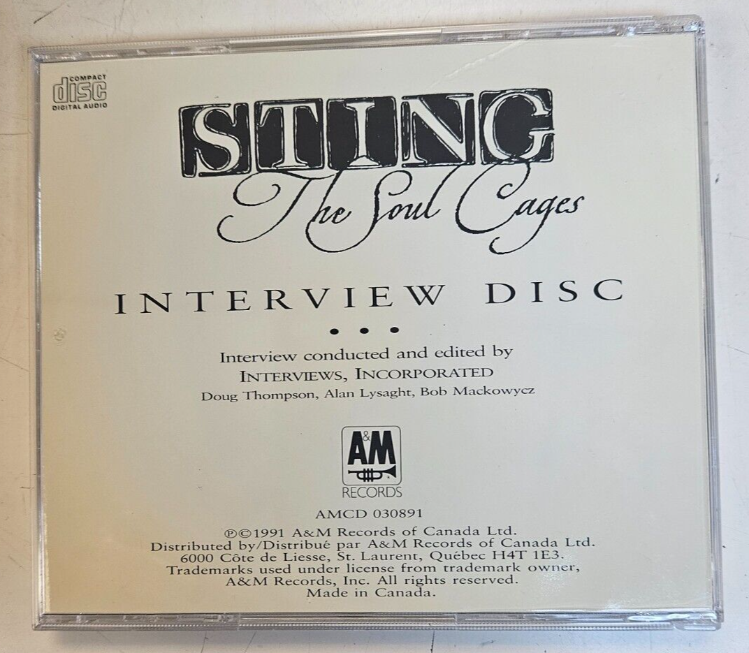 Sting "The Soul Cages Interveiw Disc" Used CD VG+1