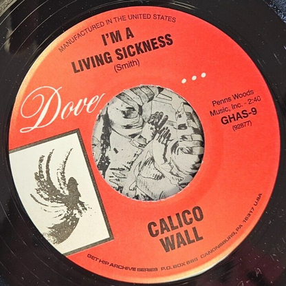 Calico Wall "I'm A Living Sickness" Bside Flight Reaction" New 7' Record Mint3
