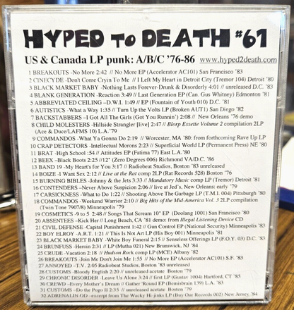 Hyped To Death #61 Near Mint CD1