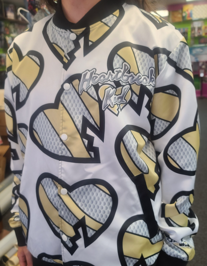 Shawn Michaels HBK Gold White Black Large Used Chalk Line Jacket Tribute Attire0