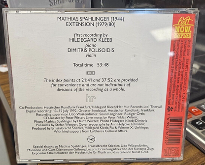 Mathias Spahlinger "Extension" CD VG+1