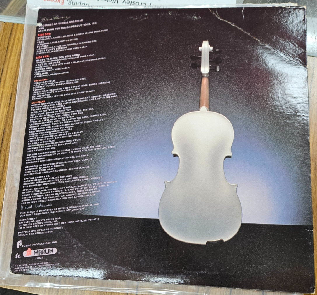 Michal Urbaniak "Ecstasy" 1978 Marlin Release VG+ Cover VG Used LP6