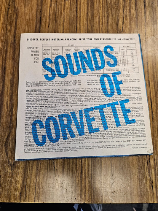 SOUNDS OF CORVETTE 1961 USED 7" BY CHEVROLET  AMERICA'S SPORTS CAR VG+ VG RECORD1