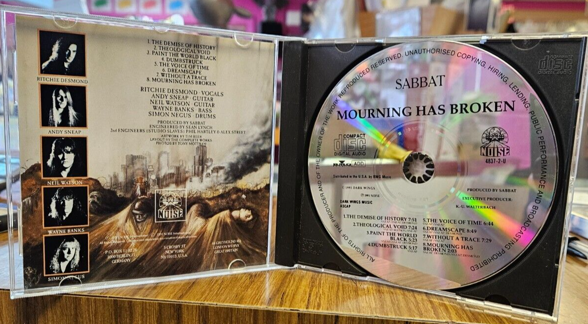 SABBAT "Mourning Has Broken" Rare 1991 Noise BMG Release Used Cd VG+New Case5