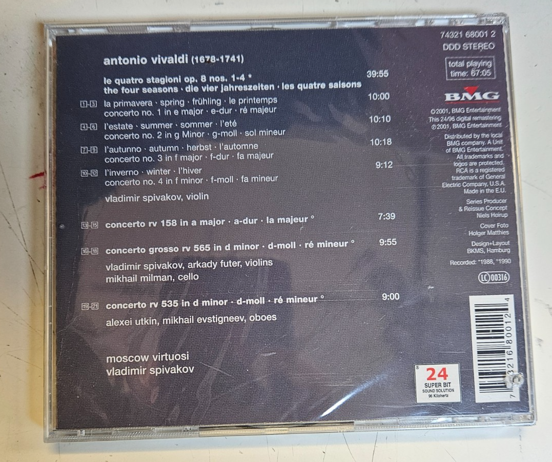 Vivaldi The Four Seasons & Other Concertos Sound Dimension New Sealed CD Mint1